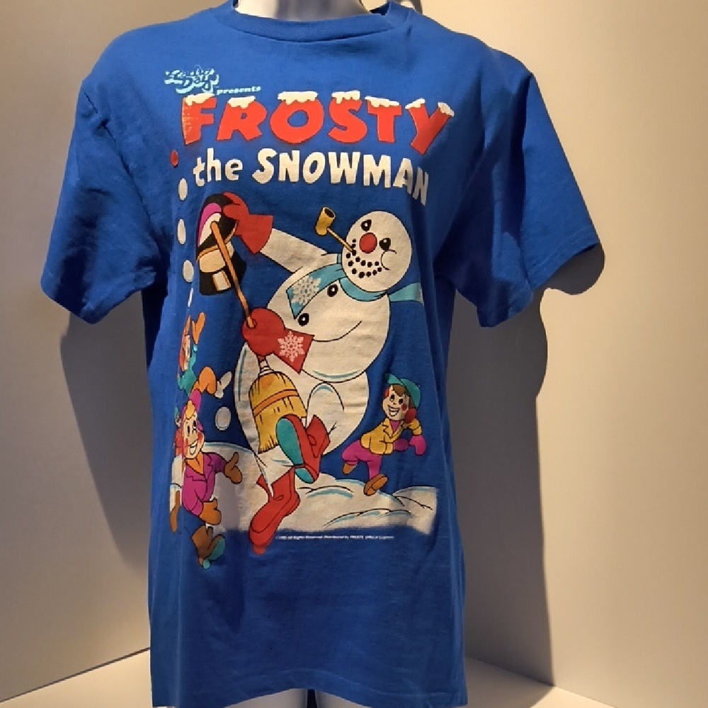 Frosty the Snowman Vintage Radio Days 1985 T-shirt Small Dist Freeze Blue